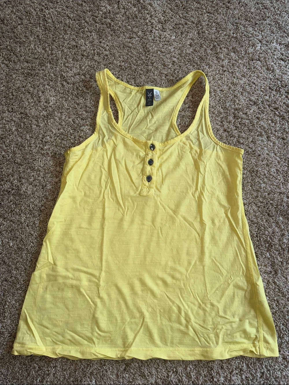 Ibex the art of wool yellow merino wool tank size xs